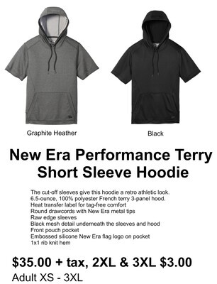 New Era Performance Terry Short Sleeve Hoodie