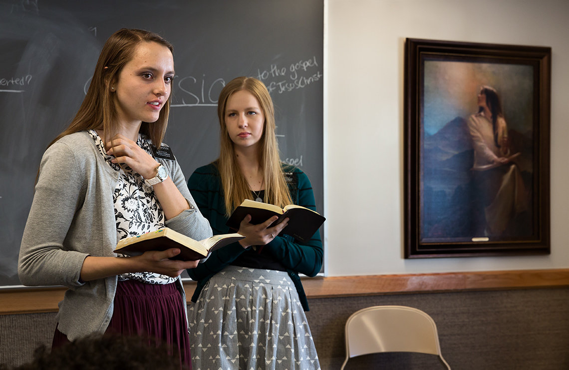 Mormon Girls Teaching Framed Print | 20x24"