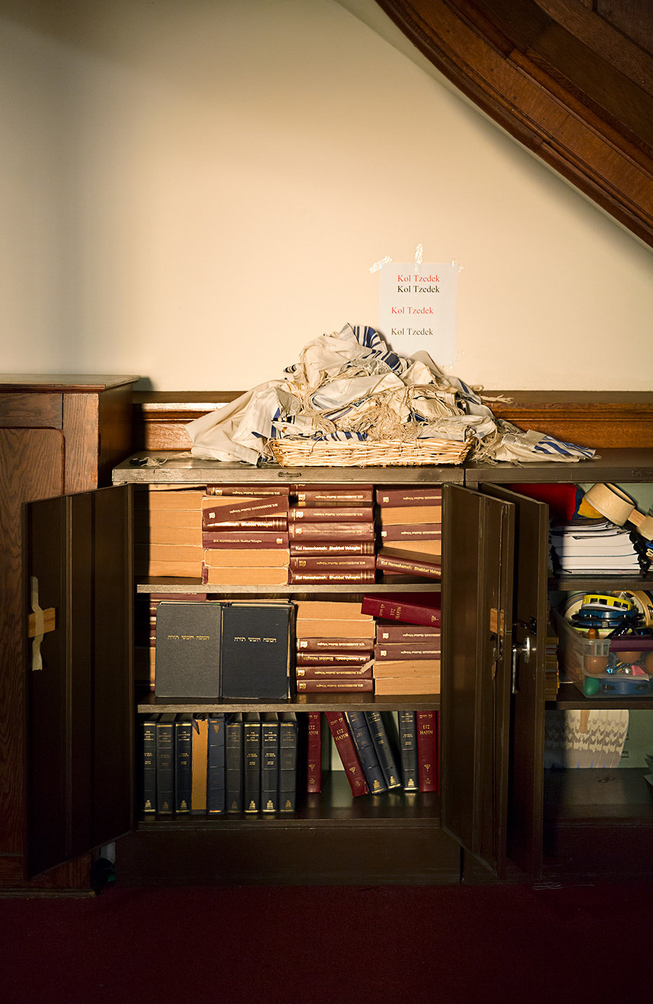 Pile of Tallits Framed Print | 20x24"