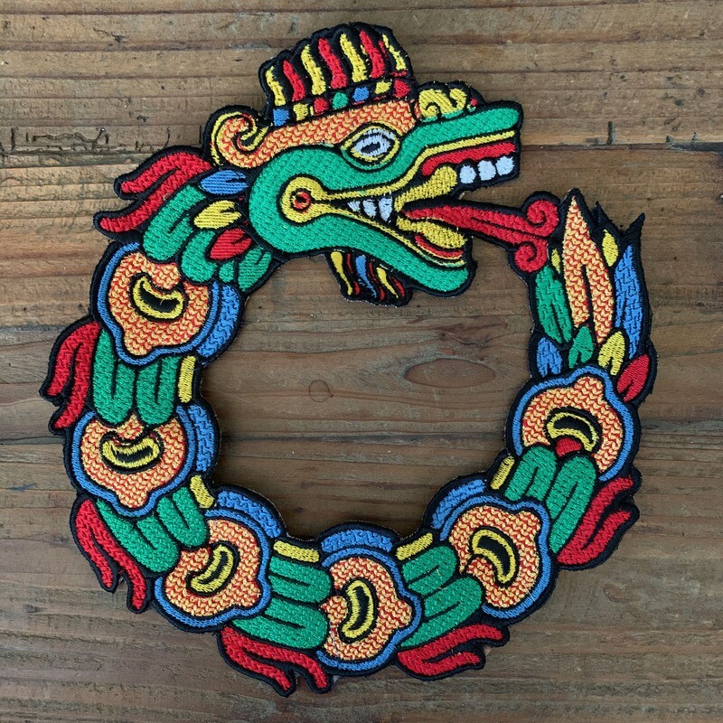 Quetzalcoatl Ouroboros Serpent Large Embroidered Patch