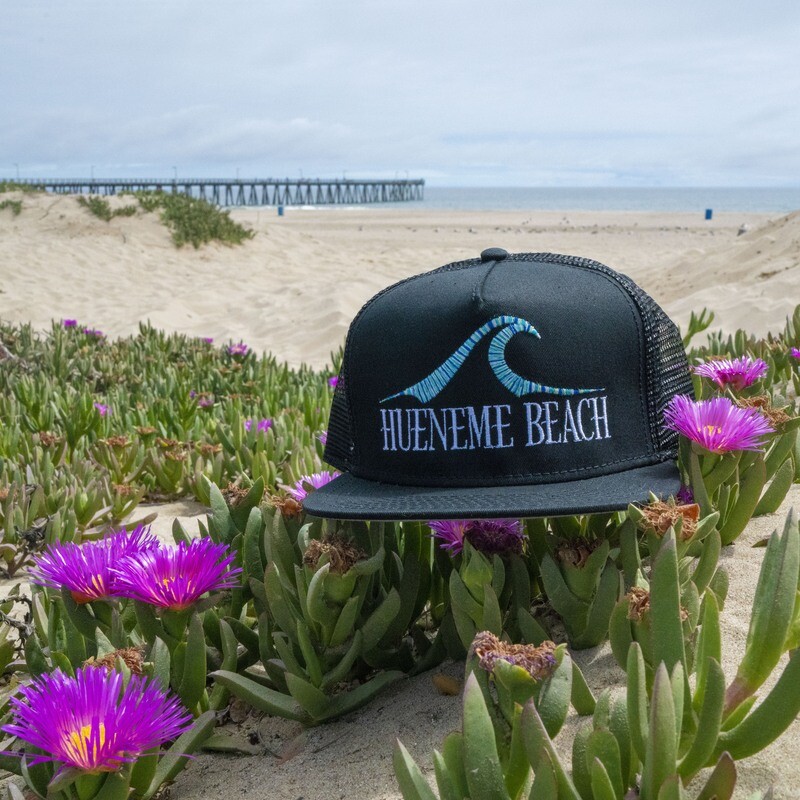 Hueneme Beach - Black Trucker Hat Multicolor Thread