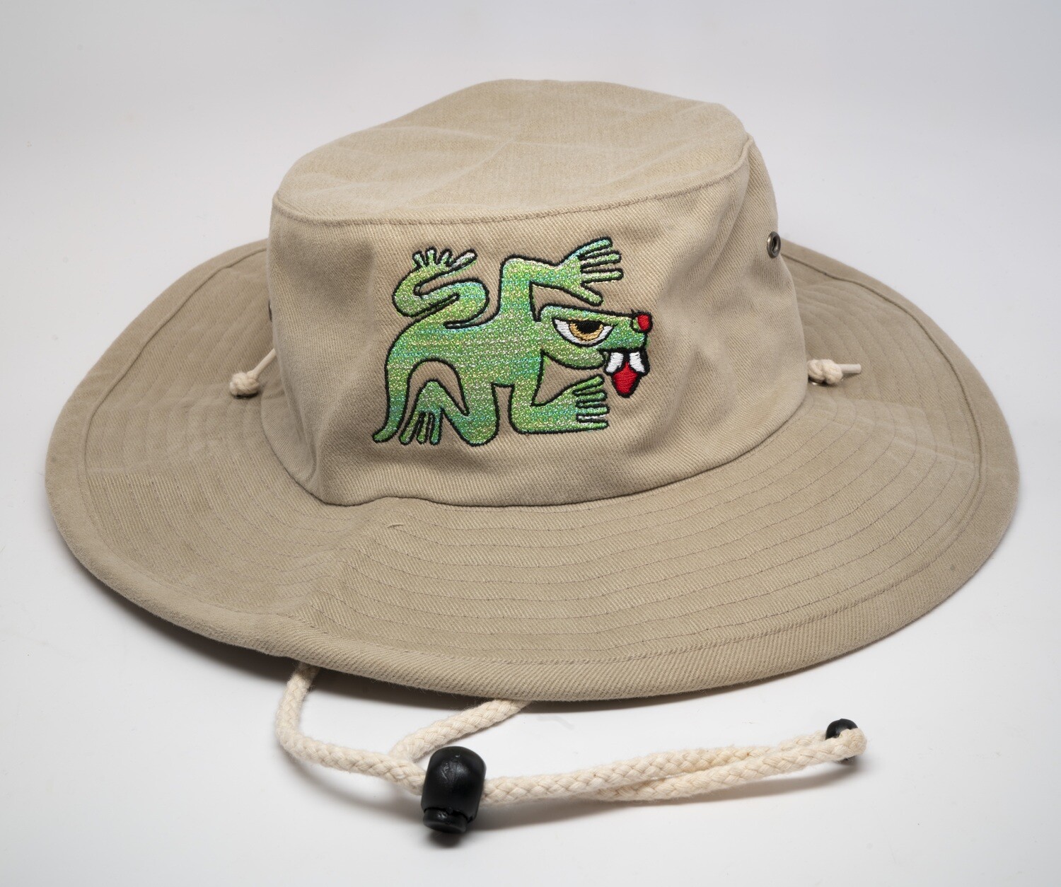 Cuetzpalin - Aztec Lizard - Codex Threads Drawstring Bucket Hat