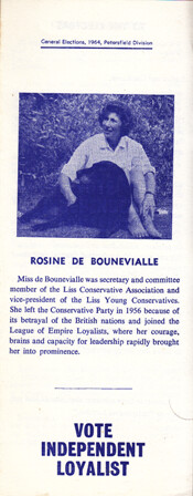 1964 General Election Leaflet - Rosine de Bounevialle