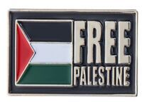 Free Palestine badge.