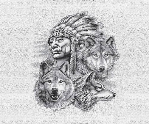 Native American and Wolves