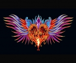 Winged flaming heart