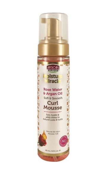 African Pride Moisture Miracle Rose Water &amp; Argan Oil Curl Mousse
