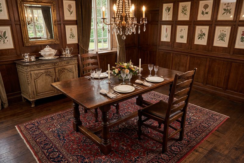 E8 - English Oak Trestle Base Dining Table