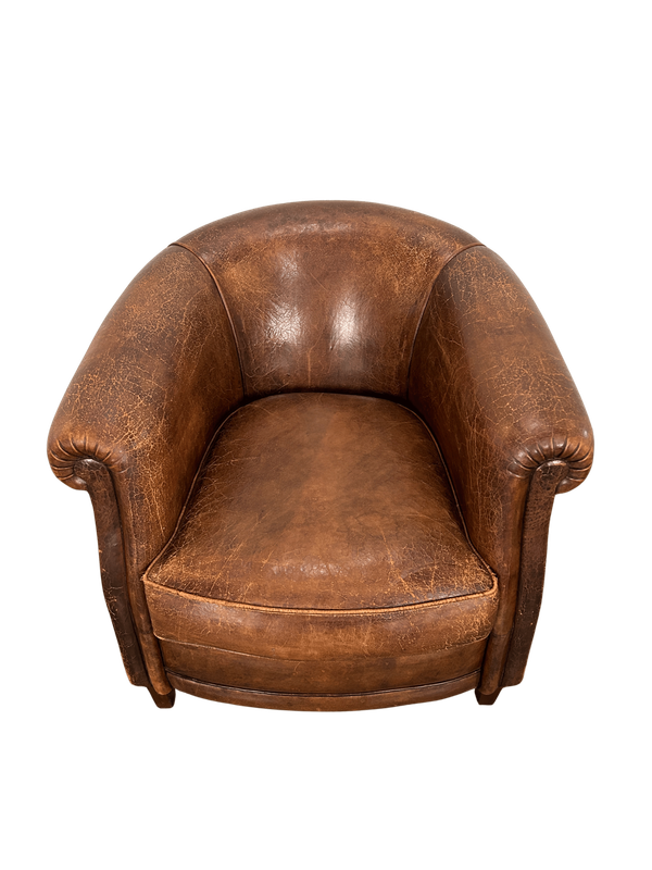 O39 - Art Deco Style Leather Club Chair