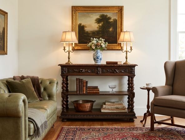 E62 - Oak Server with Carved Elements