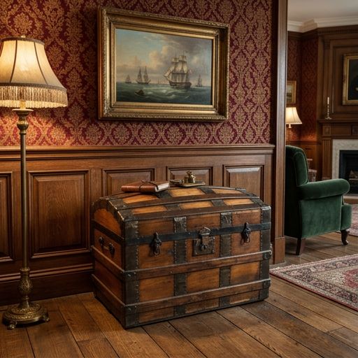 E107 - Antique Travel Trunk