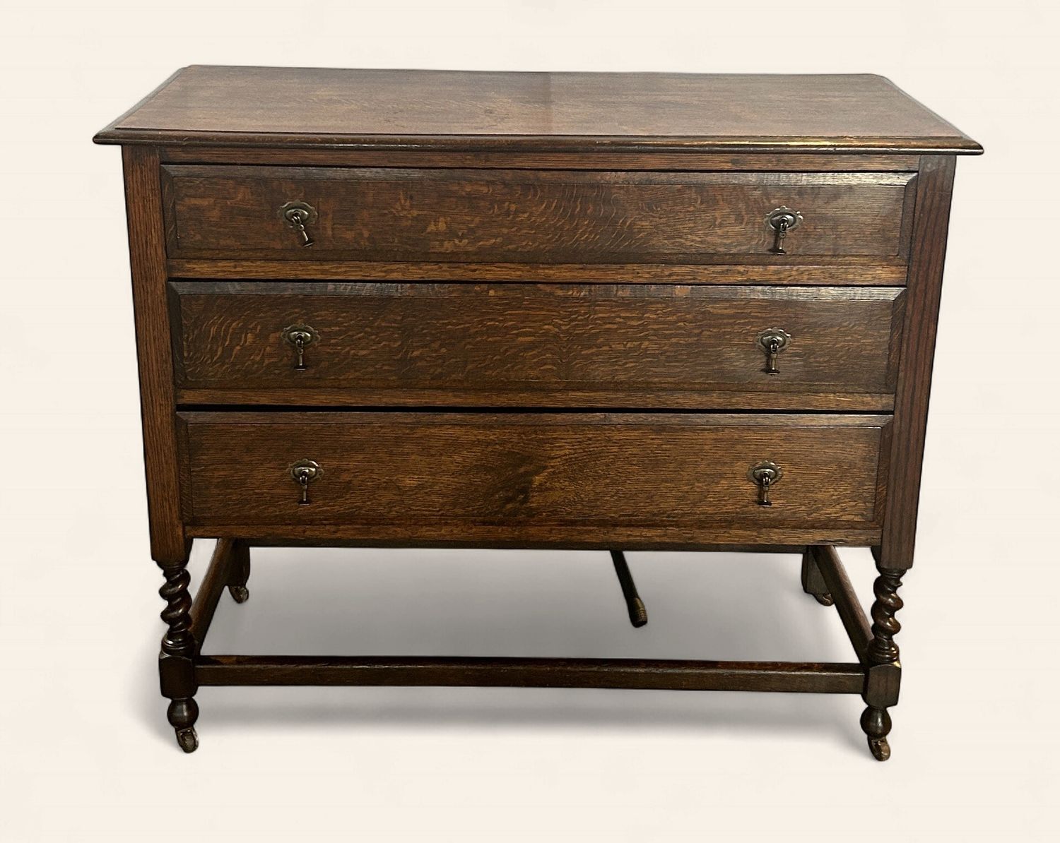 E35 - Three Drawer Oak Dresser