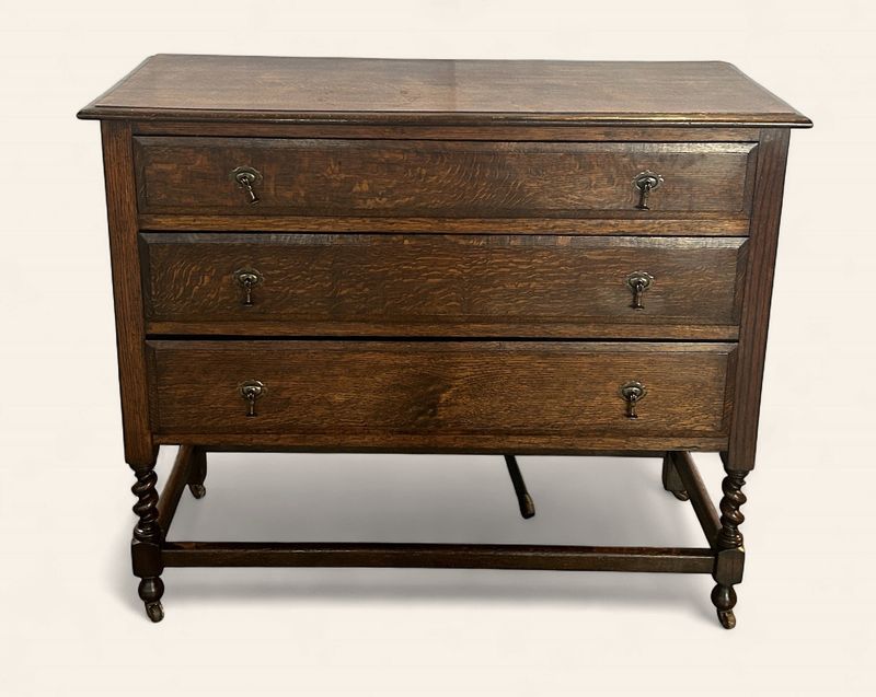 E35 - Three Drawer Oak Dresser