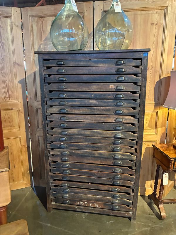 Antique French Typesetters Chest