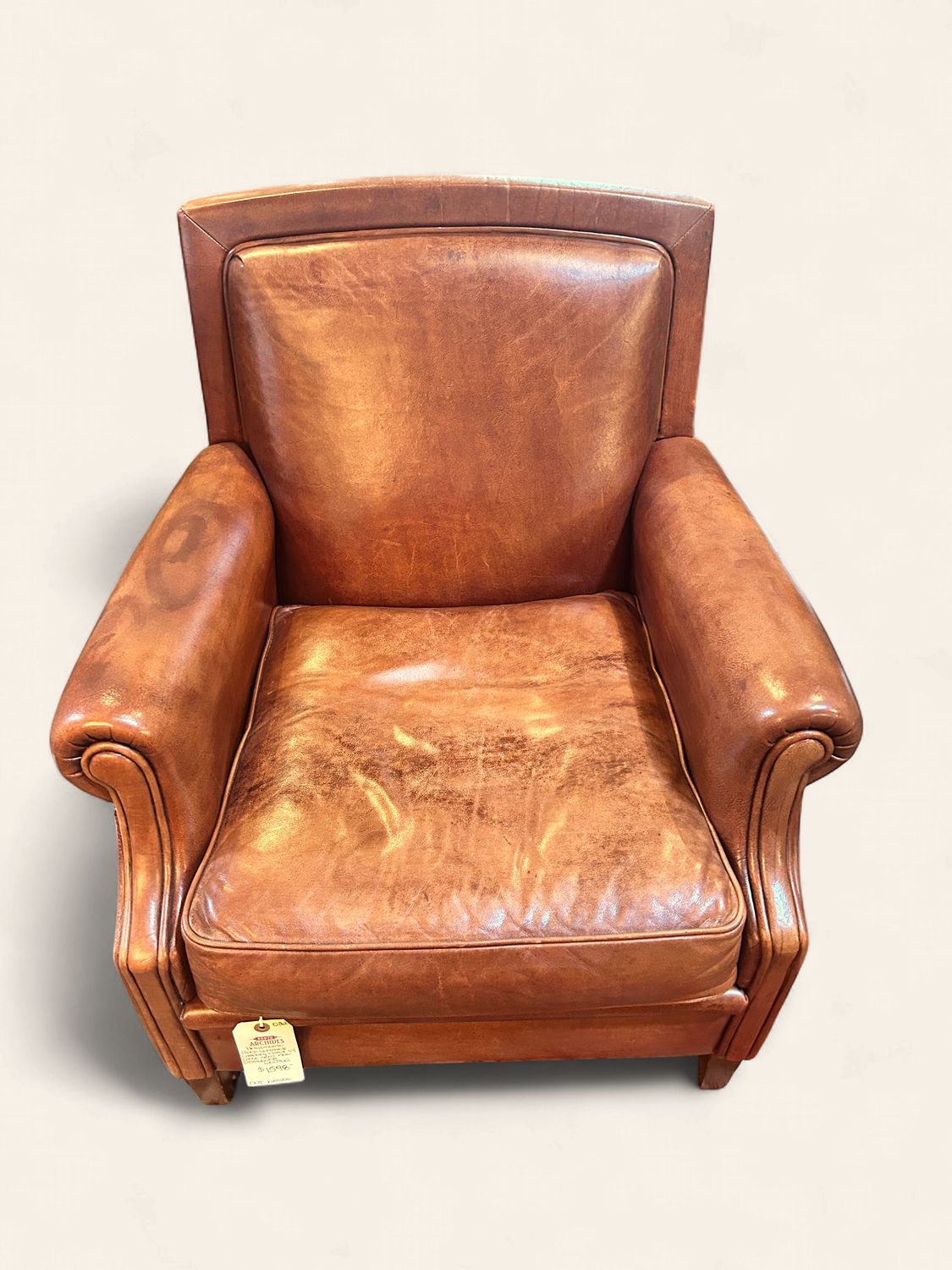 O22 - Handsome Leather Library Chair