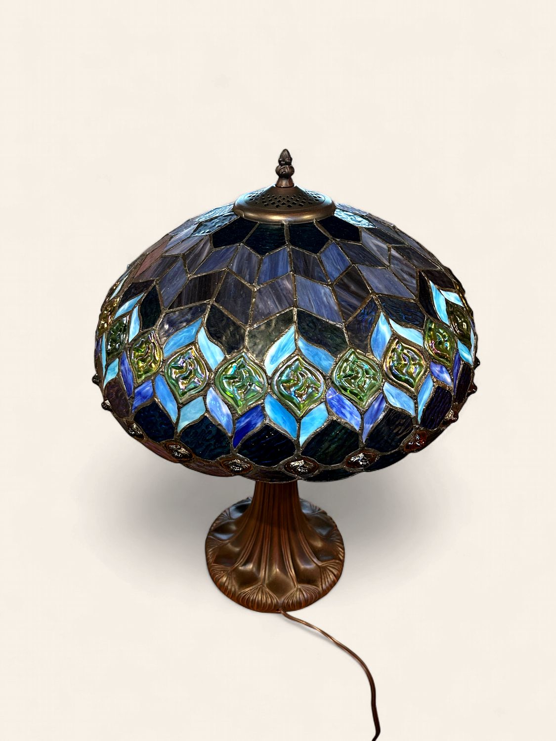 Blue Tiffany Style Two Bulb Accent Lamp - CL