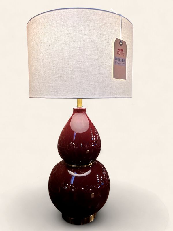 Deep Burgundy Ceramic Table Lamp - UT