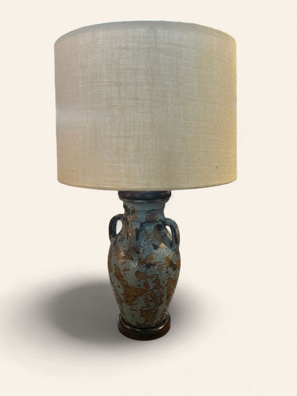 Blue and Gold Pottery Lamp- ZE