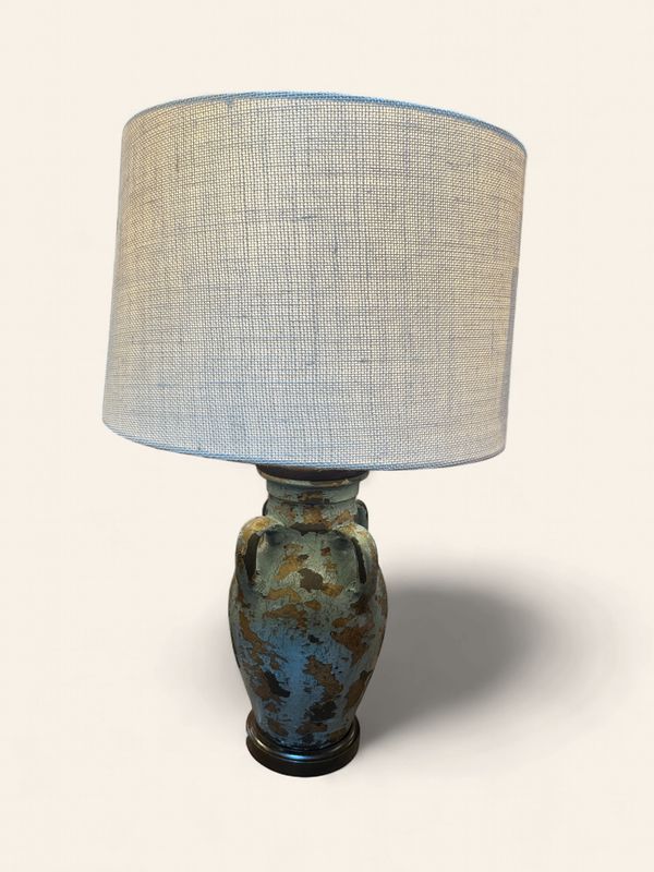 Blue and Gold Pottery Lamp- ZE