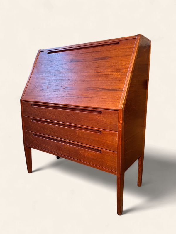 E68 - MCM Kai Kristansen Teak Secretary Desk