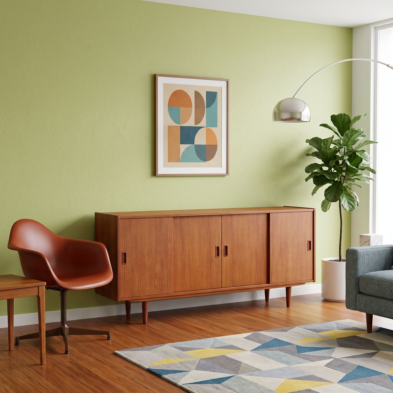 S23 - MCM 4 Sliding Door Teak Sideboard