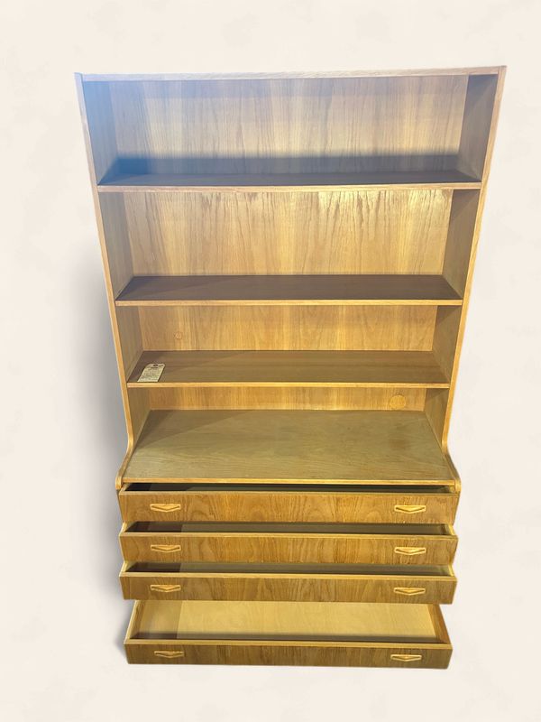 S33 - MCM Bookshelf with Chest of Drawers by Borge Morgenson