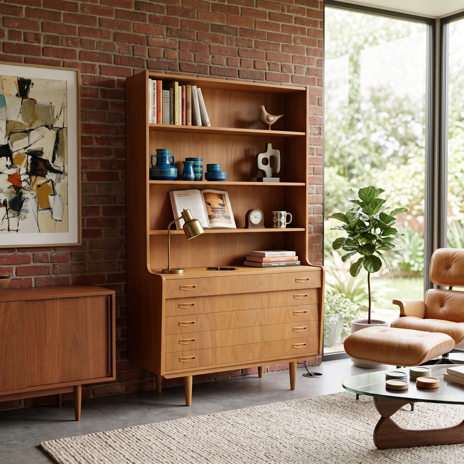 S33 - MCM Bookshelf with Chest of Drawers by Borge Morgenson