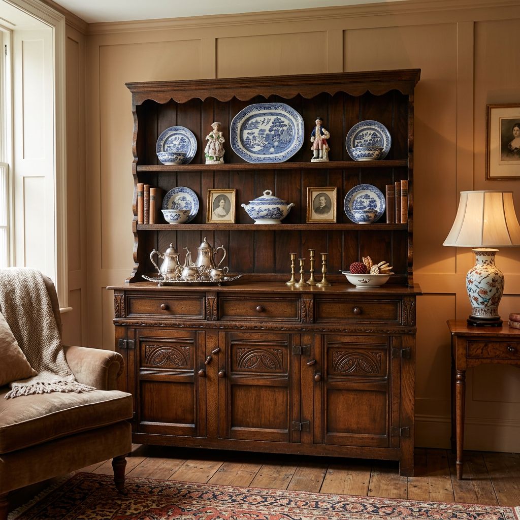 E85 - Welsh Cupboard with lovely plate rack for display