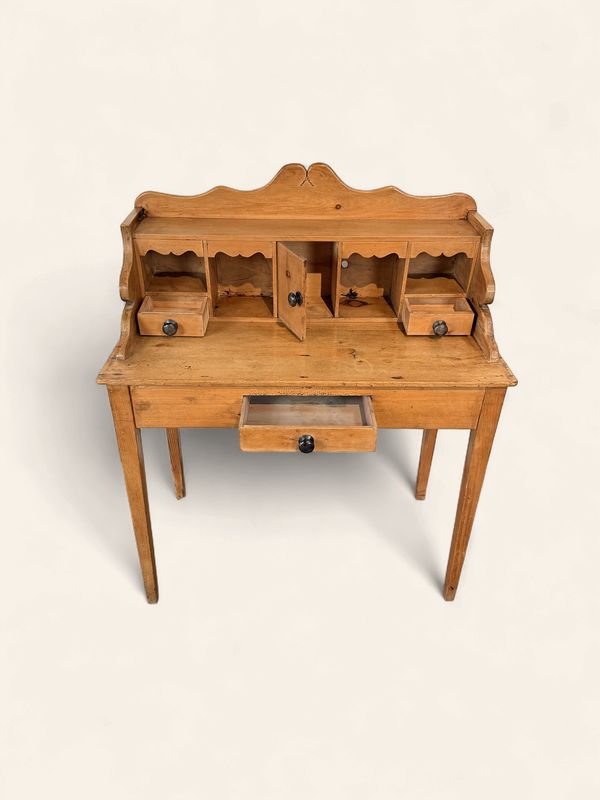 E101 - Antique Pine Writing Desk, early 1900s