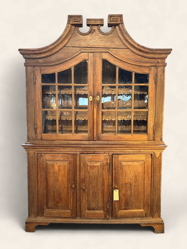 S13 - 1850s Cupboard 3 lower doors and double glass door