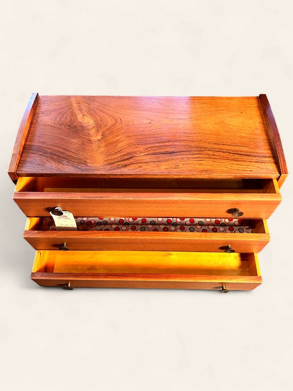 S15 - Danish MCM 3 Drawer Chest in Walnut