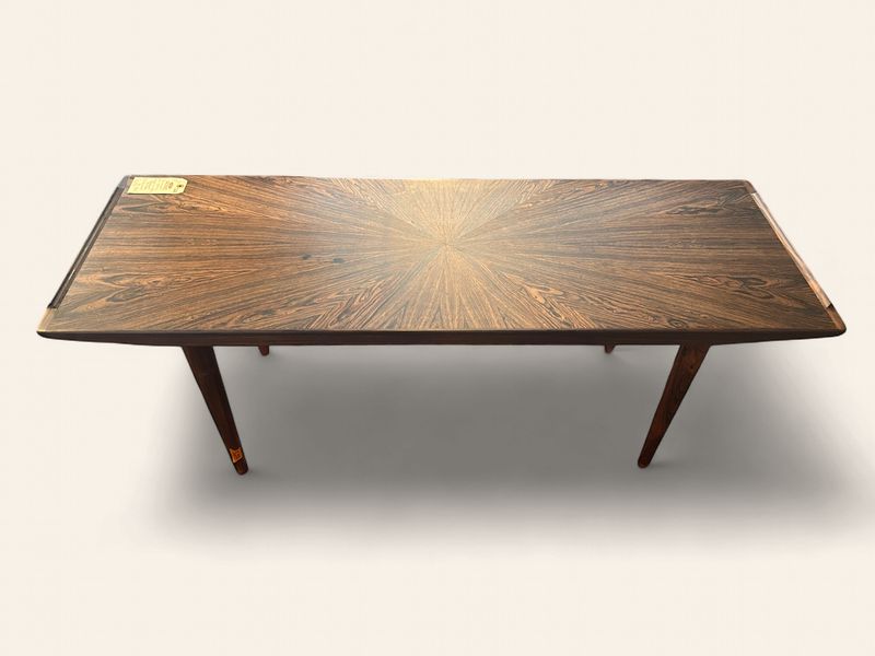 S27 - Stunning MCM Coffee Table with striking starburst pattern (Rosewood)