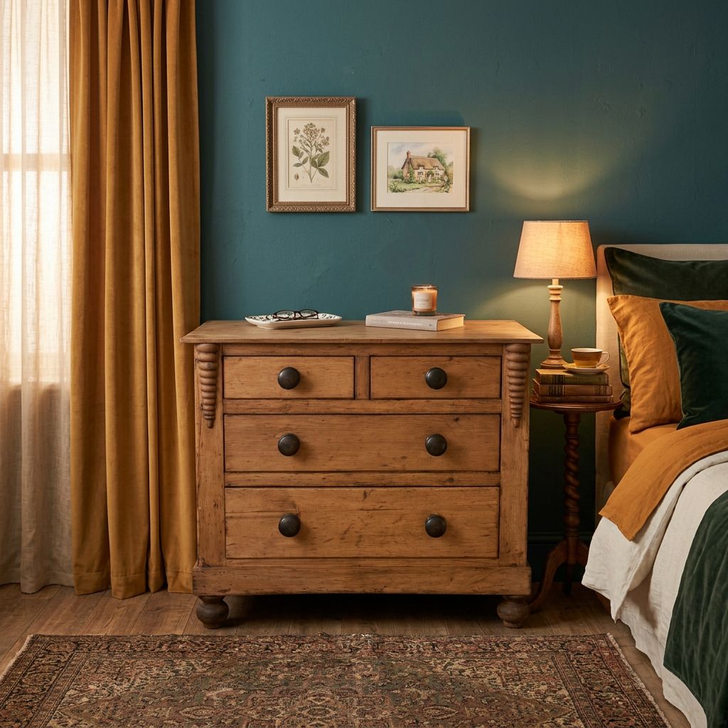 E103 - Antique victorian era (1880-1900) English pine chest of drawers