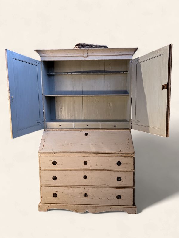 S55 - Antique Swedish secretary + bureau in "Gustavian"