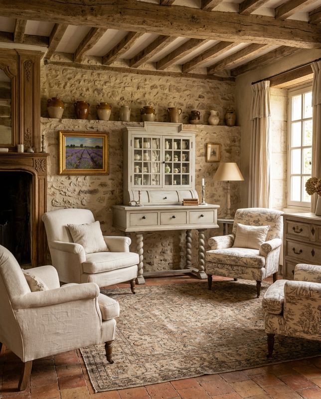 O123 - Painted french country merchant cabinet