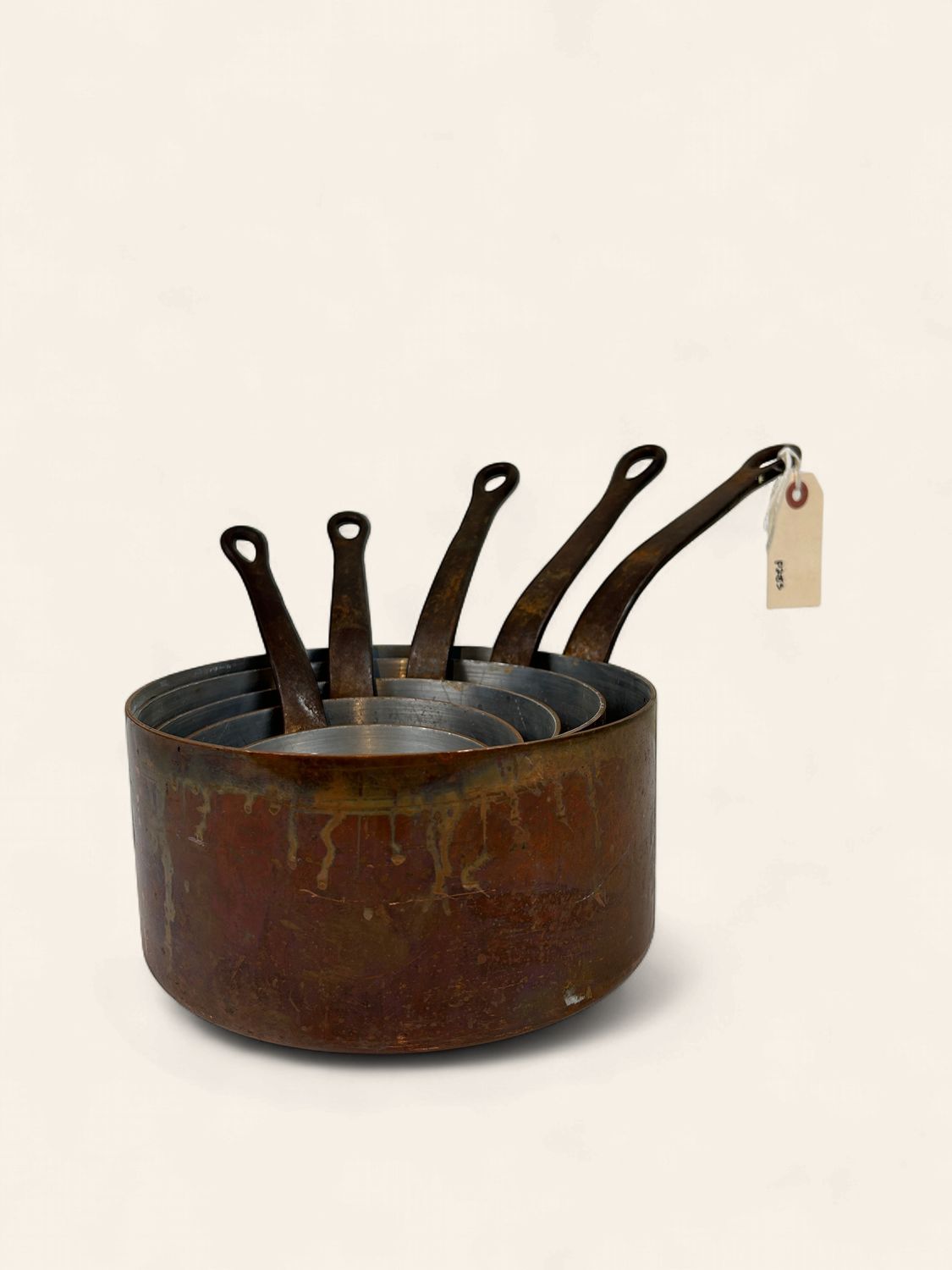 P285 - Set 5 Copper Sauce Pans