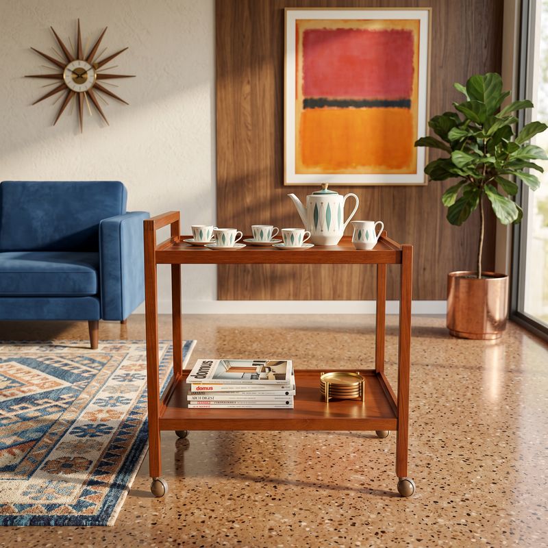 E132 - MCM Teak Tea Trolley