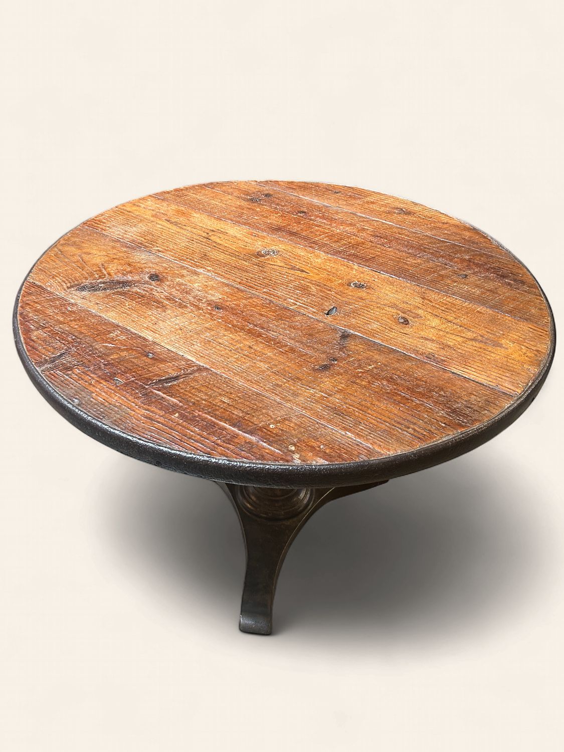 O133 - Upcycled industrial style table on great iron base