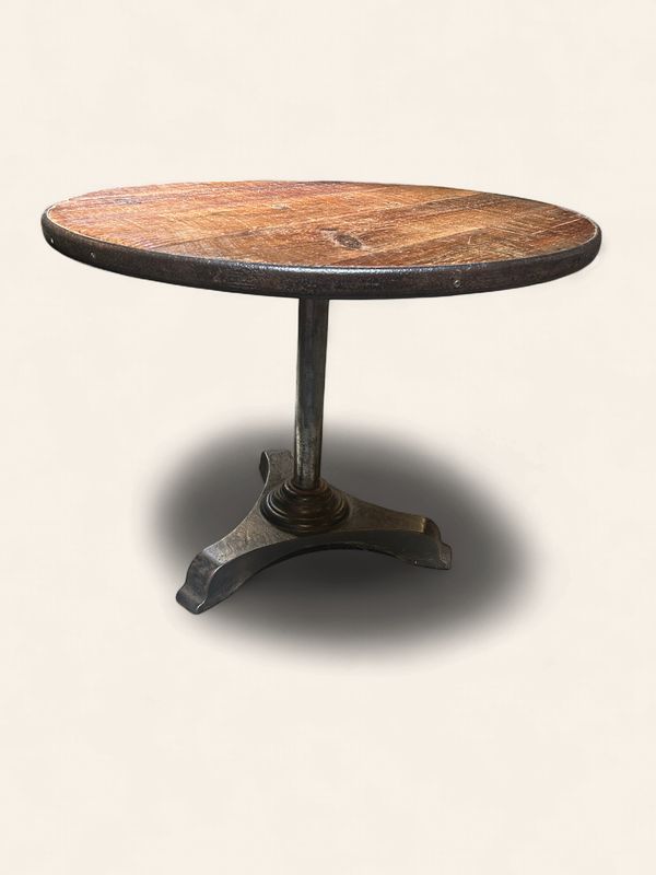 O133 - Upcycled industrial style table on great iron base