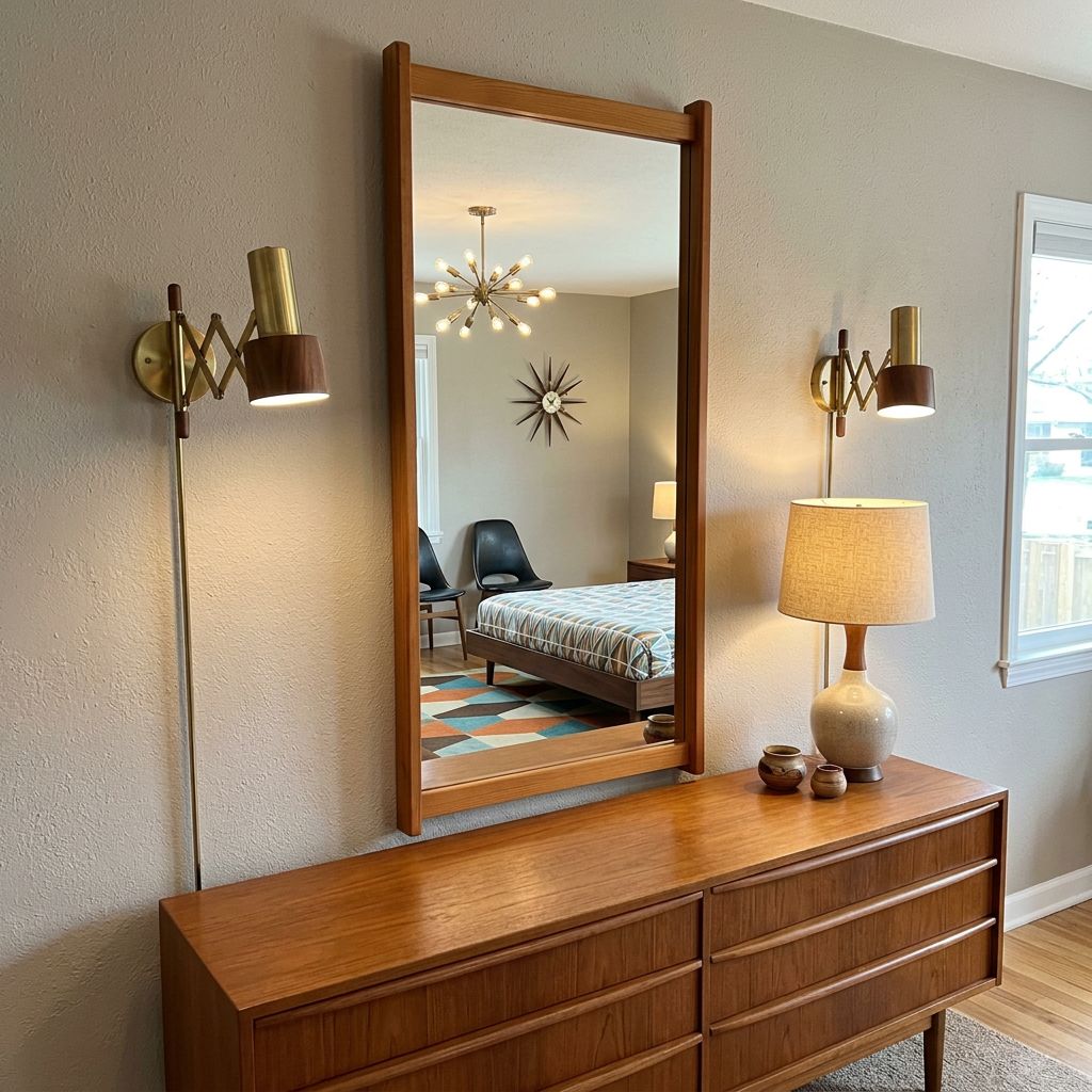S62 - Teak Rectangular Mirror Sourced in Sweden