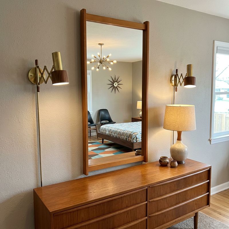 S62 - Teak Rectangular Mirror Sourced in Sweden