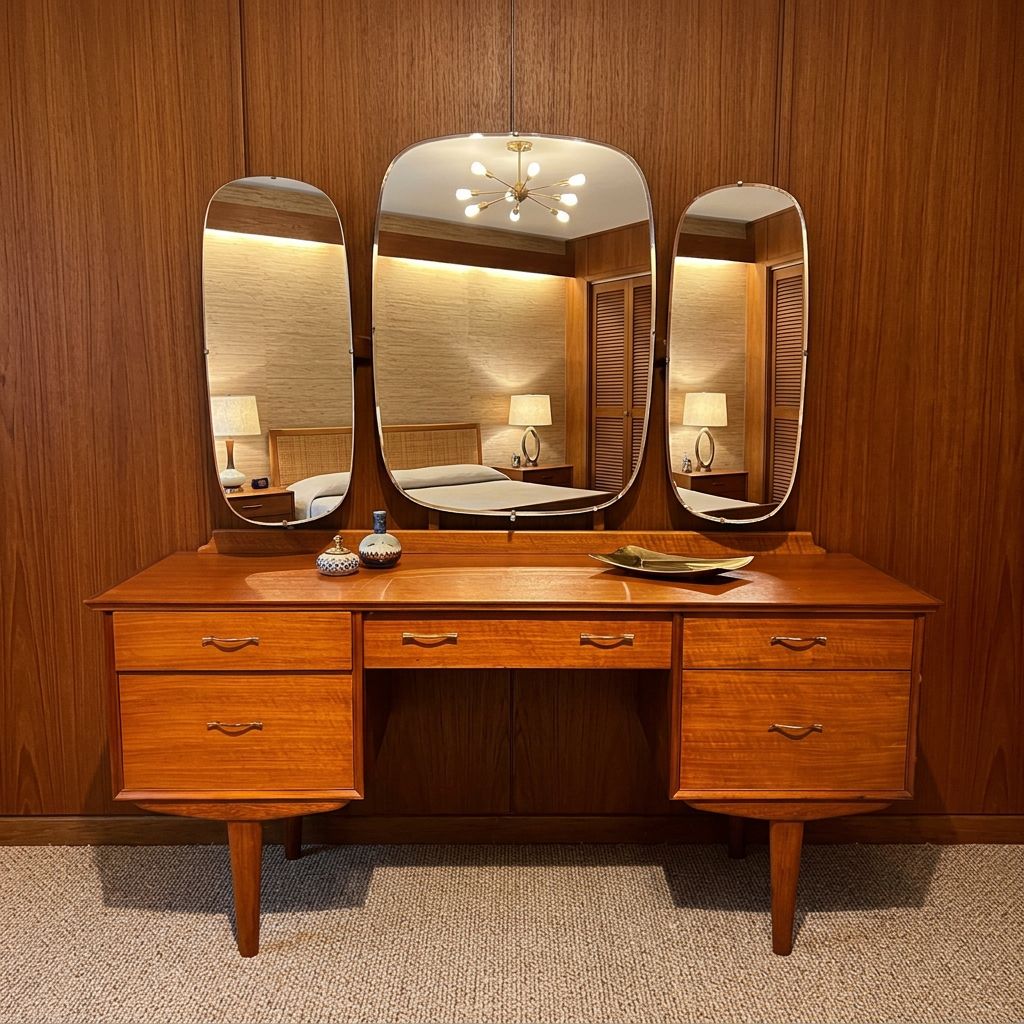 Mid Century Teak Vanity by Alfred Cox