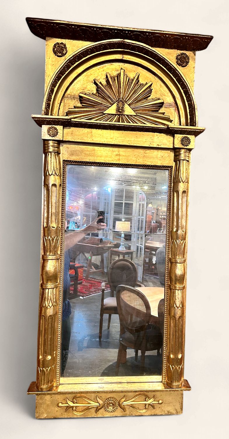S65 - Beautiful! Antique Gold Framed 19th Century Swedish Mirror