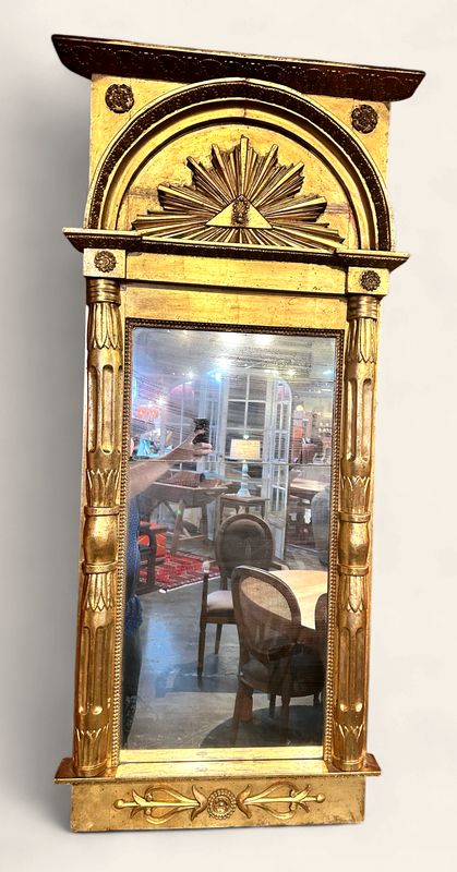 S65 - Beautiful! Antique Gold Framed 19th Century Swedish Mirror