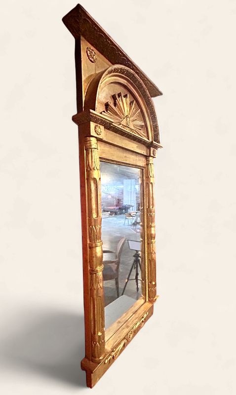 S65 - Beautiful! Antique Gold Framed 19th Century Swedish Mirror