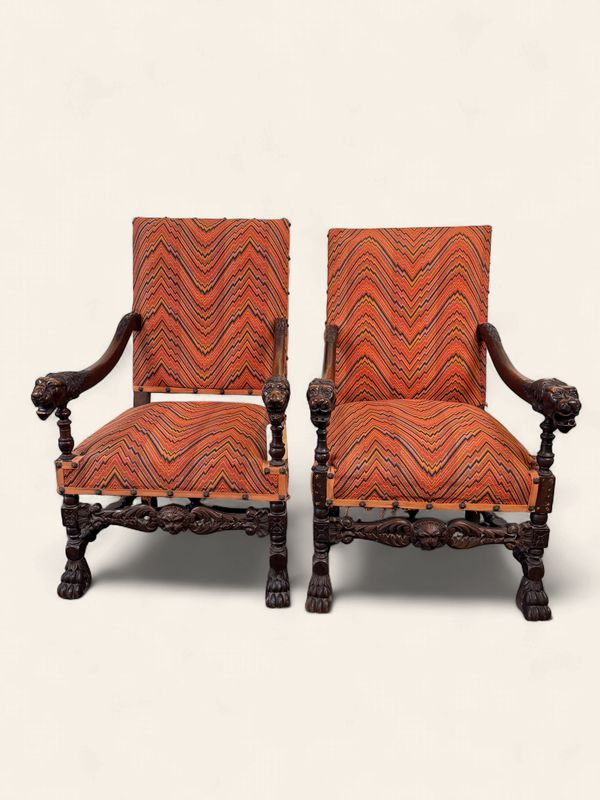 O36 - Antique Regal French Oak Chair