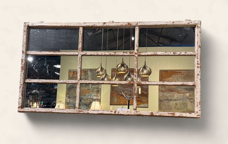 O181 - 9 Pane shabby industrial window mirror