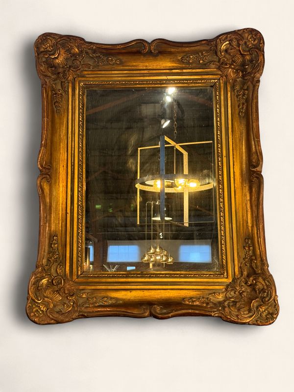 E177 - Very Curvy Scrolled and Sculpted Gold Mirror