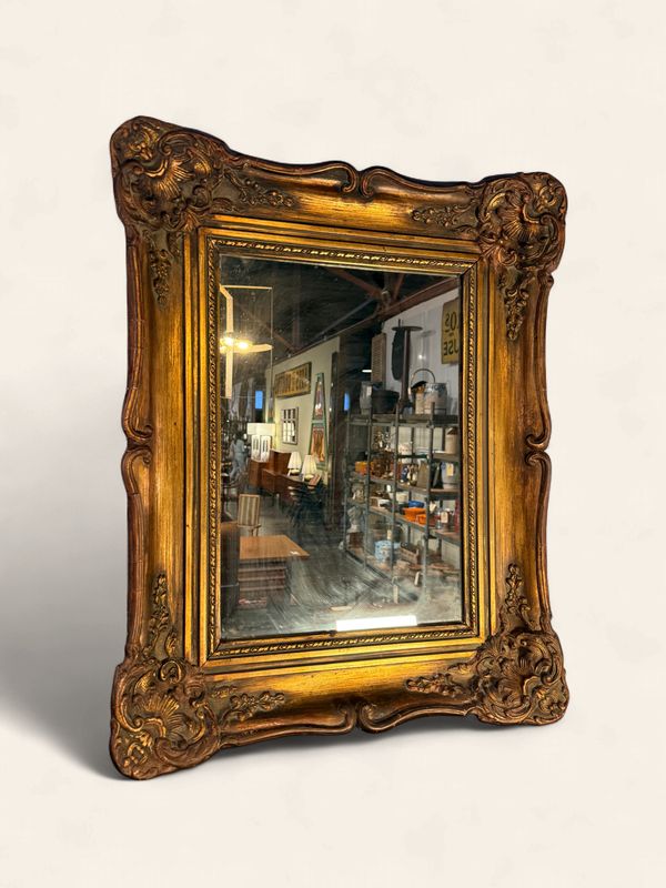 E177 - Very Curvy Scrolled and Sculpted Gold Mirror