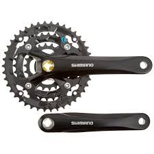 Shimano, Acera FC-M361, Crankset, 7/8 sp., 175mm, 28/38/48T, BCD:64/104mm, Square, 50 mm, Black, With chainguard